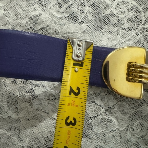 DONCASTER Vintage 80’s Gold & Silver Interlocking Unique Leather Belt Rare Fun main image 9